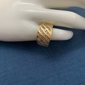Stamped 14K Yellow Gold Diamond ring
